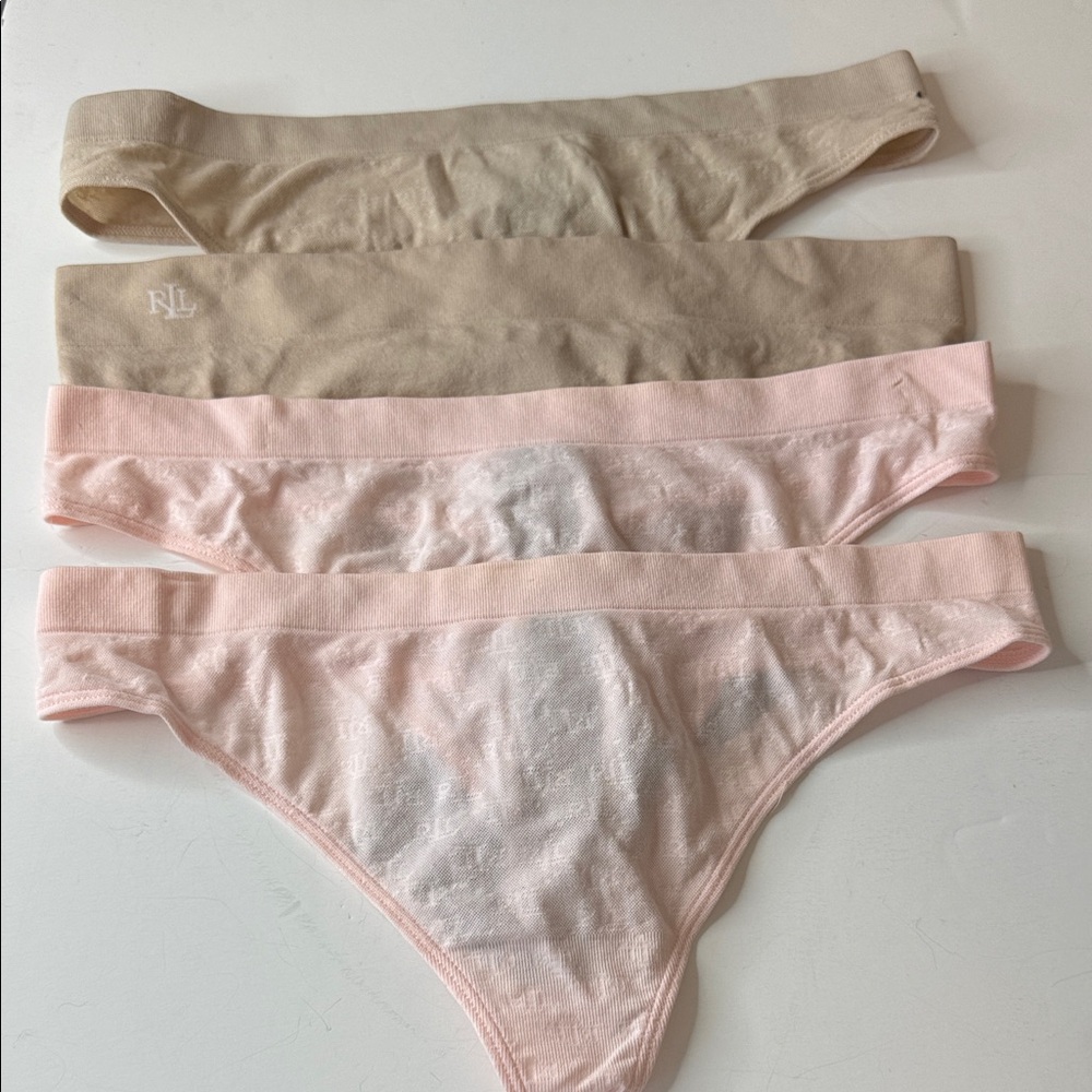 Lauren Ralph Lauren Assortment of Thong Panties 4 Pairs Size Medium / 6